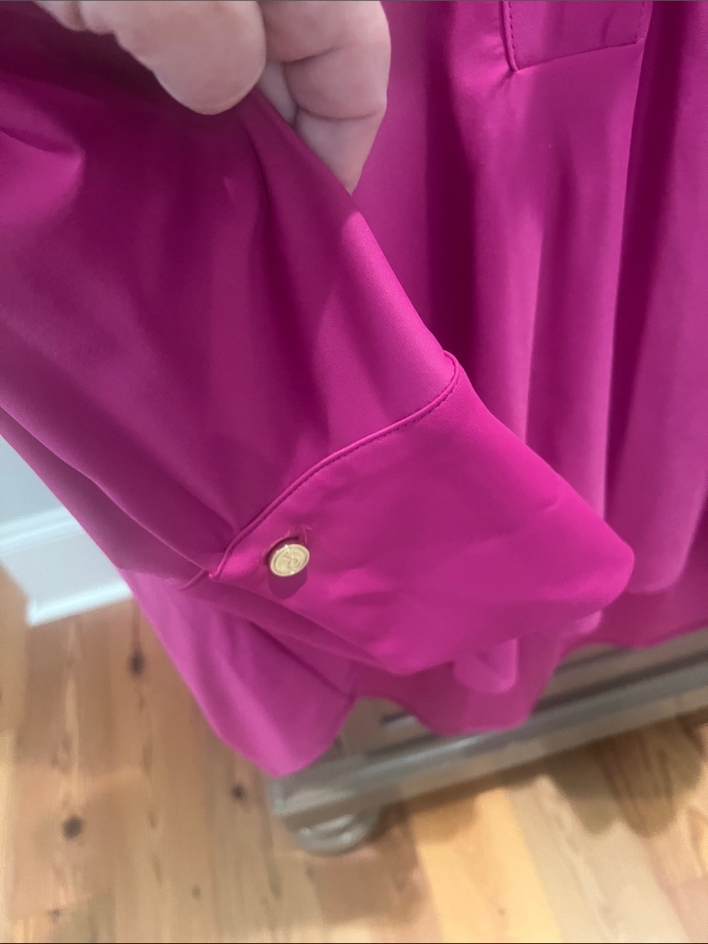 Jude Connally Hot Pink Silk-Like Button Front Tunic xl - Picture 4 of 5